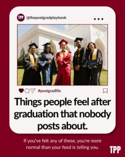 Your feed is full of caps and gowns and smiling faces. It’s not showing you the 11pm Googling, the confusion, the weird grief, or the moments where it just doesn’t feel how you thought it would. 

All of that is real. All of it is normal. And none of it means you’re doing it wrong. 

#thepostgradplaybook #postgradplaybook