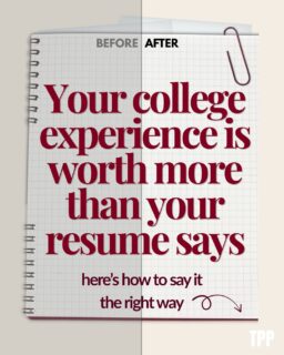 Nobody teaches you how to translate what you actually did in college into language that makes employers pay attention.

These before/afters are pulled from real student org roles, internships, and part-time jobs. If you recognize yourself in the “before” column, your resume needs this today. Swipe through and steal these frameworks.

Comment “TIPS” for the full guide 

#postgradplaybook #thepostgradplaybook